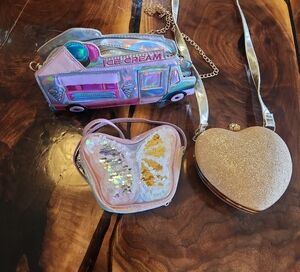 American Girl Holographic Ice Cream Truck and Butterfly Sequin Bags